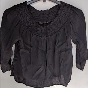 aritzia black top flowy off the shoulder babaton Sunday best Wilfred free tna